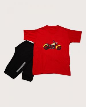 Loungewear Black Red PJ Set