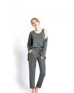 Loungewear Grey 3 Piece PJ Set